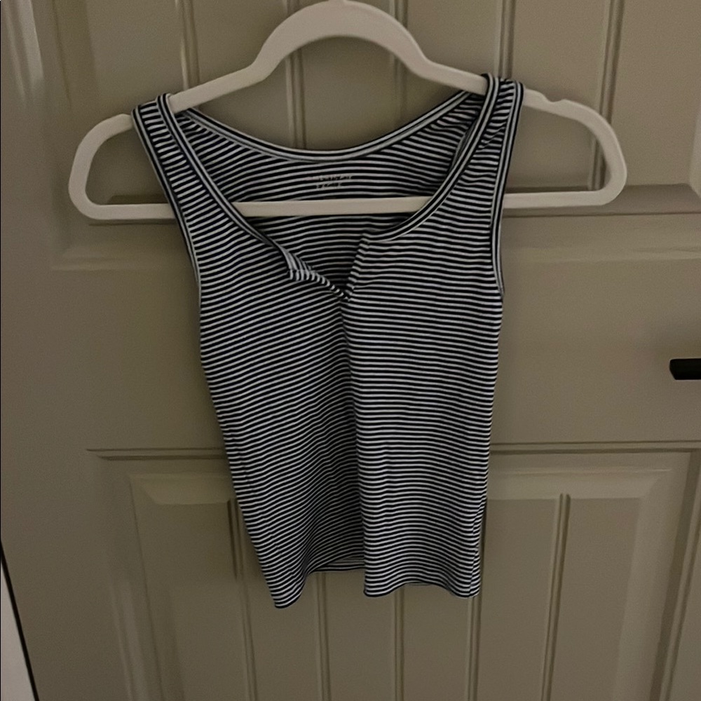 american eagle women's tank top striped blue